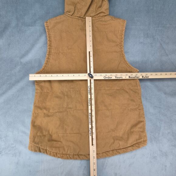 Wrangler Workwear Brown Canvas Hooded Insulated Vest WW5527 Men's Sz M 38-40 - Picture 4 of 7